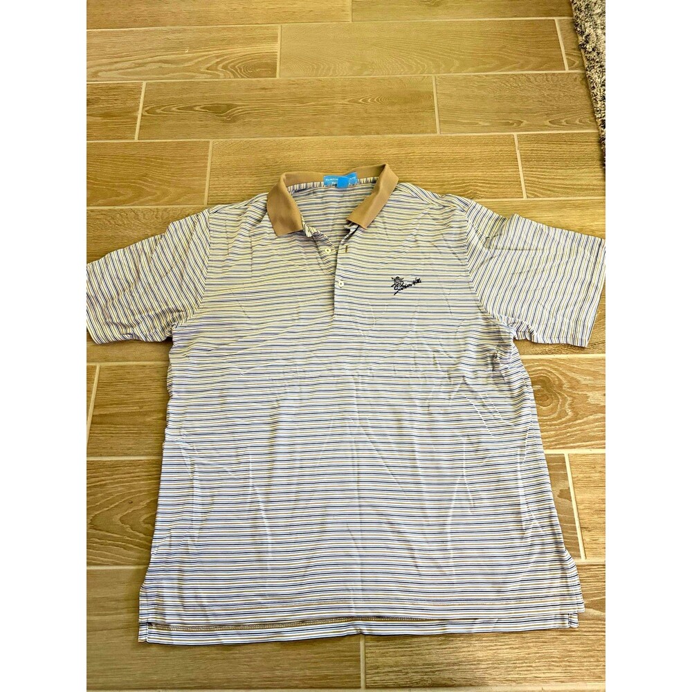 Fairway & Greene Pureformance Men's L Striped Golf Polo Short Sleeve Stretch